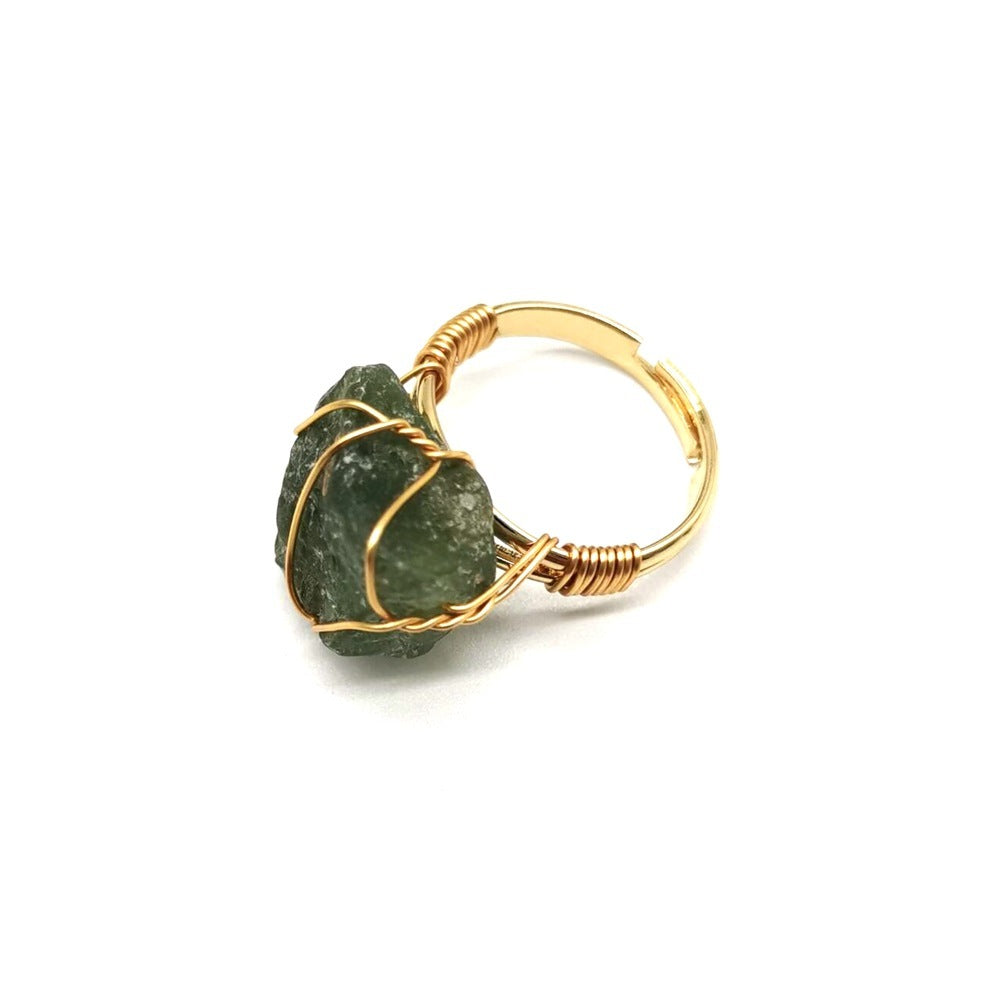 Hand Wrapped Rough Stone Agate Ring