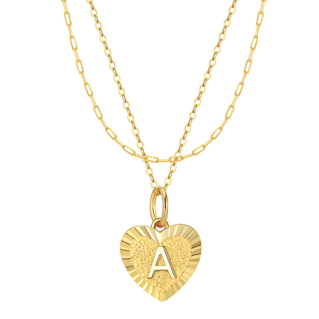 Necklace with Heart and Initial - 925 Silver