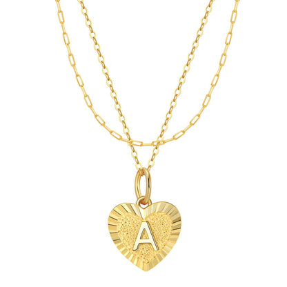 Necklace with Heart and Initial - 925 Silver