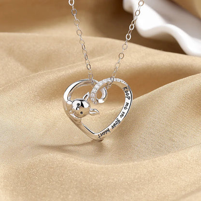 925 Sterling Silver Pig Pendant | Cute Animal Charm Necklace Pendant for Women