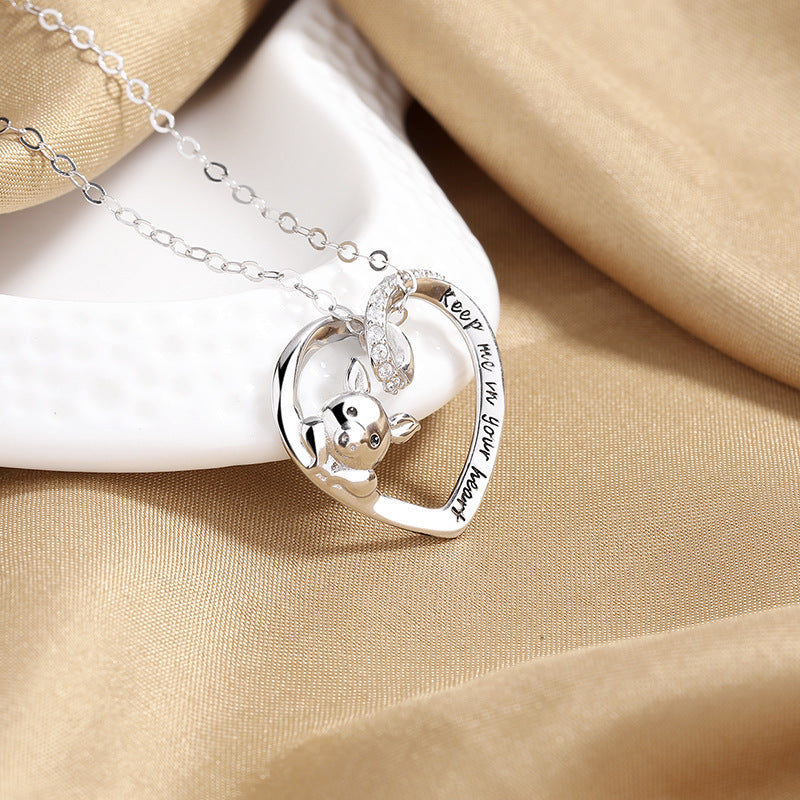 925 Sterling Silver Pig Pendant | Cute Animal Charm Necklace Pendant for Women
