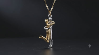 Couple Hug Pendant Necklace