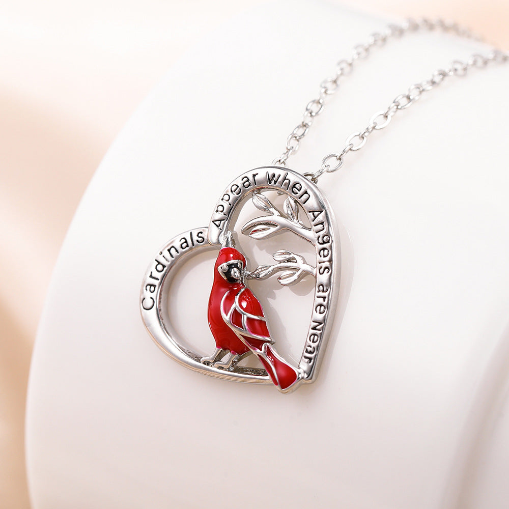 BirdyArt™ Bird Cardinal Heart Necklace - Chicandbling