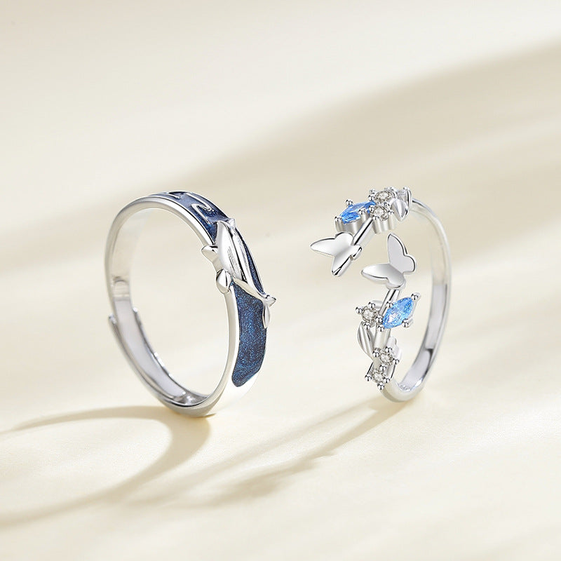 WhaFly™ Whale Butterfly Shaped Couple Ring - Chicandbling