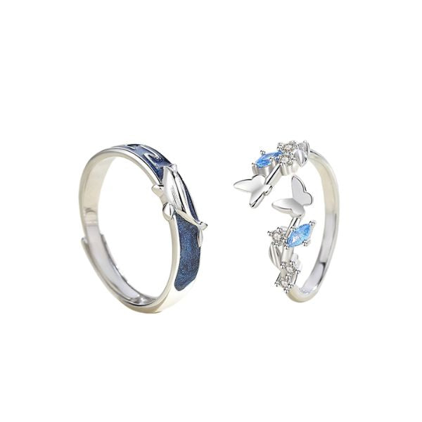 WhaFly™ Whale Butterfly Shaped Couple Ring - Chicandbling