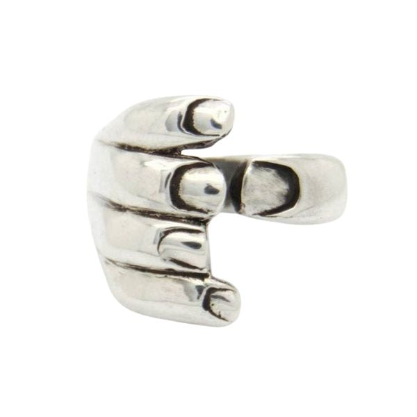 Adjustable Silver-Tone Thumb Ring