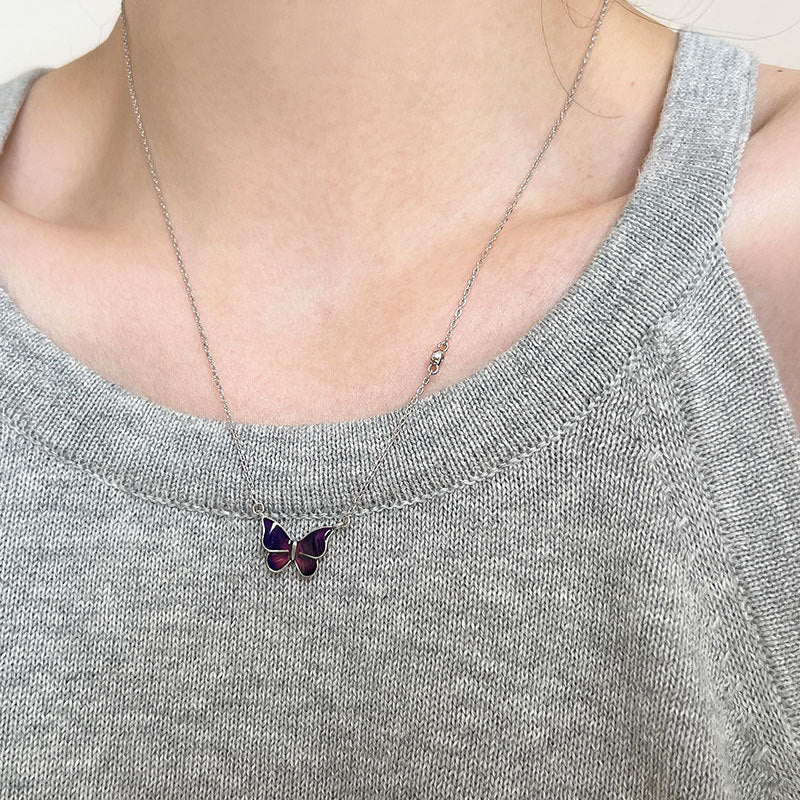 Heat Sensitive Colourful Butterfly Necklace - Chicandbling