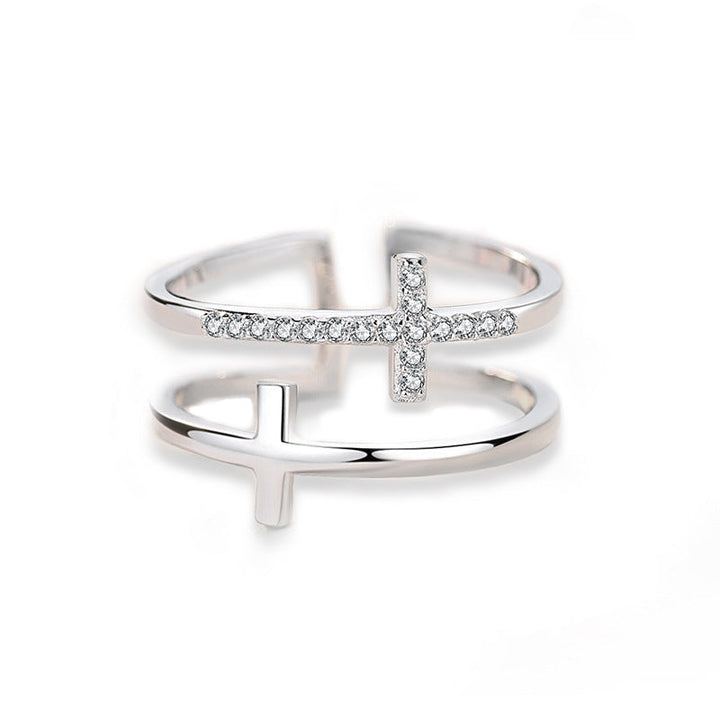 Adjustable Double Cross Ring